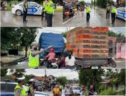 Rekayasa Contra Flow di Pantura Patebon, Respon Cepat Satlantas Polres Kendal Urai Kemacetan Akibat Banjir