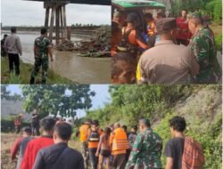 Babinsa Kemusu dan Petugas Gabungan Lakukan Evakuasi Warga Yang Tenggelam