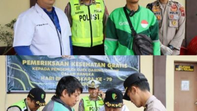 Cegah Kecelakaan Jalanan, Polres Kendal Gelar Pemeriksaan Kesehatan Gratis untuk Driver Ojek Online