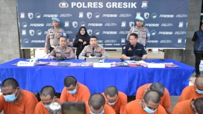Operasi Tumpas Narkoba Semeru 2025 Polres Gresik Berhasil Ungkap 16 Kasus Amankan 20 Tersangka