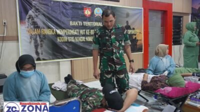 Kumpulkan Ratusan Kantong Darah, Kodim 0715/Kendal Gelar Donor Darah Peringati HUT TNI Ke – 80