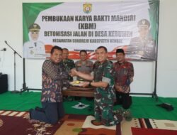 Percepat Pembangunan, Dandim Kendal Letakan Batu Pertama Karya Bakti Mandiri di Desa Kebumen