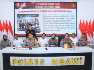 Polres Ngawi Ungkap Kasus Pencurian Emas Rp90 Juta di Toko Emas Kresno