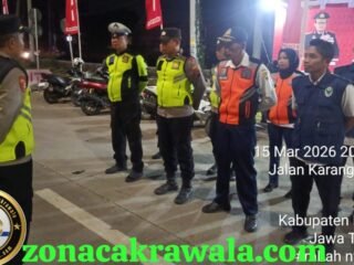 Sinergi Pengamanan Mudik 2026 IPDA Sukadi Pimpin Apel Kesiapan di Exit Tol Weleri Kendal