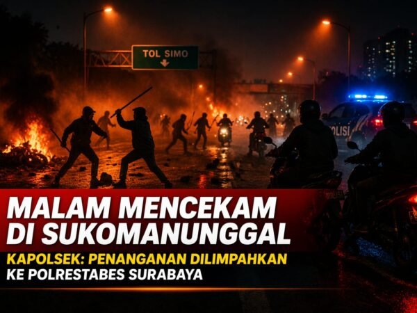 Malam Mencekam di Sukomanunggal, Kapolsek: Penanganan Dilimpahkan ke Polrestabes Surabaya