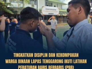 Tanamkan Disiplin dan Kekompakan, Warga Binaan Lapas Tenggarong Ikuti Latihan PBB