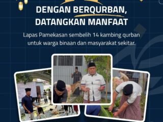 Lapas Kelas IIA Pamekasan Sembelih 14 Kambing Kurban, Dipimpin Langsung Kalapas Sugeng Hardono