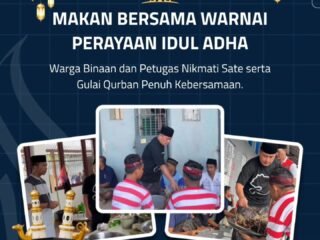 Hangatkan Kebersamaan Iduladha, Warga Binaan dan Petugas Lapas Pamekasan Santap Hidangan Qurban Bersama