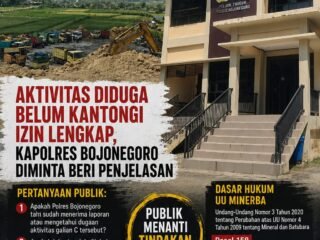 Dugaan Galian C di Trucuk Belum Terjawab, Sikap Bungkam Kapolres Bojonegoro Dipertanyakan