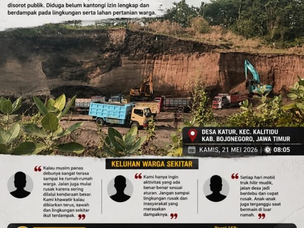 Dugaan Galian C di Area Persawahan Desa Katur Tuai Keluhan Warga