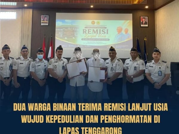 Lapas Kelas IIA Tenggarong Serahkan Remisi Lanjut Usia 2026, Apresiasi Warga Binaan yang Aktif Berbenah Diri