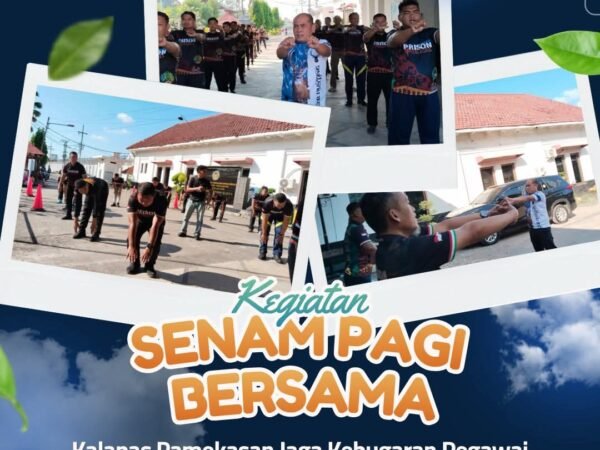 Jaga Kebugaran Pegawai, Kalapas Pamekasan Pimpin Senam Pagi Bersama Demi Pelayanan Prima