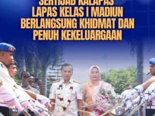 Tongkat Estafet Kepemimpinan Beralih, Sertijab Kalapas Kelas I Madiun Berlangsung Khidmat dan Penuh Kekeluargaa