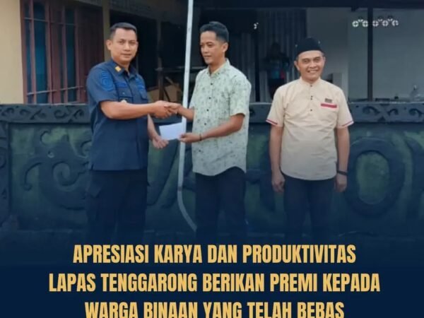 Apresiasi Karya dan Produktivitas, Lapas Kelas IIA Tenggarong Berikan Premi kepada Warga Binaan yang Telah Bebas
