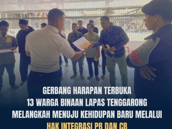 Gerbang Harapan Terbuka, 13 Warga Binaan Lapas Kelas IIA Tenggarong Terima Pembebasan Bersyarat dan Cuti Bersyarat