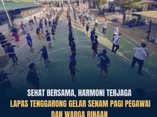 Awali Akhir Pekan dengan Energi Positif, Lapas Kelas IIA Tenggarong Gelar Senam Bersama Pegawai dan Warga Binaan