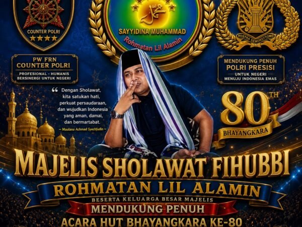 Majelis Sholawat Fihubbi Rohmatan Lil Alamin Dukung Penuh HUT Bhayangkara ke-80, Siap Sukseskan Sholawat Akbar PW FRN Counter Polri di Banyuwangi