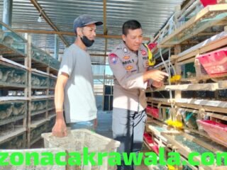 Dukung Asta Cita Bhabinkamtibmas Desa Bagik Papan Sambangi Peternak Putuh di Pringgabaya.