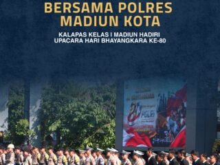 Kalapas Kelas I Madiun Hadiri Upacara Hari Bhayangkara ke-80, Perkuat Sinergi Bersama Polres Madiun Kota