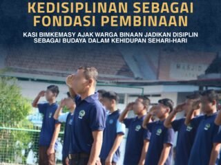 Tumbuhkan Kedisiplinan sebagai Fondasi Pembinaan, Kasi Bimkemasy Lapas Kelas I Madiun Ajak Warga Binaan Jadikan Disiplin sebagai Budaya