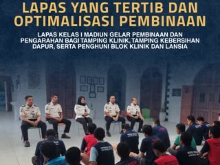 Wujudkan Lingkungan Lapas yang Tertib dan Optimalisasi Pembinaan, Lapas Kelas I Madiun Gelar Pembinaan bagi Tamping Klinik, Tamping Kebersihan Dapur, serta Penghuni Blok Klinik dan Lansia