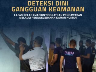 Langkah Preventif Deteksi Dini Gangguan Keamanan, Lapas Kelas I Madiun Tingkatkan Pengawasan Melalui Penggeledahan Kamar Hunian