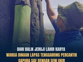 Ukiran WBP Percantik Gapura SAE, Lapas Kelas IIA Tenggarong Perkuat Pembinaan Kemandirian