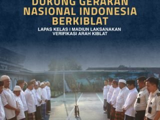 Dukung Gerakan Nasional Indonesia Berkiblat, Lapas Kelas I Madiun Laksanakan Verifikasi Arah Kiblat Musala untuk Tingkatkan Pembinaan Keagamaan