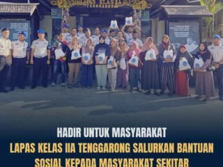 Tebar Kepedulian, Lapas Kelas IIA Tenggarong Salurkan 20 Paket Sembako kepada Masyarakat Sekitar
