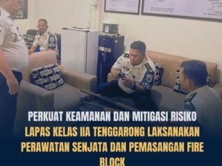 Perkuat Keamanan dan Kesiapsiagaan, Lapas Kelas IIA Tenggarong Lakukan Perawatan Senjata Inventaris dan Pemasangan Fire Block