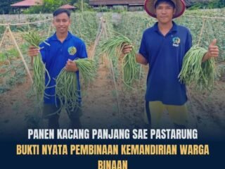 SAE PASTARUNG Kembali Panen Kacang Panjang, Bukti Nyata Pembinaan Kemandirian Warga Binaan Lapas Tenggarong