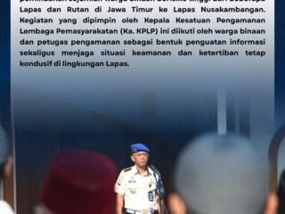 Sikapi Kebijakan Pemindahan Warga Binaan ke Nusakambangan, Ka. KPLP Lapas Kelas I Madiun Pimpin Apel Penguatan dan Pengarahan