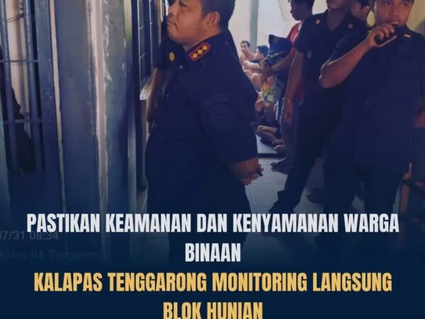 Perkuat Deteksi Dini, Kalapas Kelas IIA Tenggarong Monitoring Langsung Blok Hunian Warga Binaan