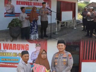 Dukung UMKM, Polres Magetan Renovasi Warung Bu Tiyem di Hari Bhayangkara ke - 80