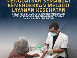 Peringati HUT RI ke-81, Lapas Kelas I Madiun Gelar Pemeriksaan Kesehatan Gratis bagi Masyarakat