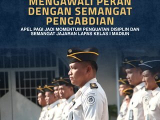 Mengawali Pekan dengan Semangat Pengabdian, Apel Pagi Jadi Momentum Penguatan Disiplin dan Semangat Jajaran Lapas Kelas I Madiun