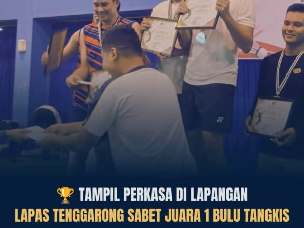 Smash Kemenangan! Lapas Kelas IIA Tenggarong Raih Juara 1 Bulu Tangkis Antar-UPT Pemasyarakatan Kaltim