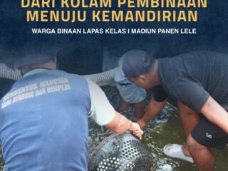 Dari Kolam Pembinaan Menuju Kemandirian, Warga Binaan Lapas Kelas I Madiun Panen Lele