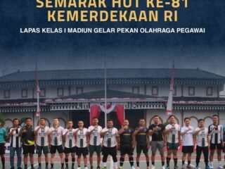 Semarak HUT ke-81 Kemerdekaan RI, Lapas Kelas I Madiun Gelar Pekan Olahraga Pegawai