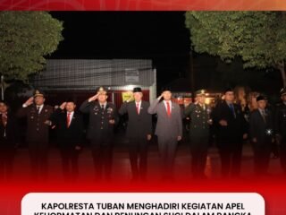 Kapolresta Tuban Hadiri Apel Kehormatan dan Renungan Suci HUT ke-81 Kemerdekaan RI di TMP Ronggolawe