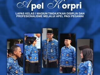 Apel KORPRI, Lapas Kelas I Madiun Tingkatkan Disiplin dan Profesionalisme Pegawai