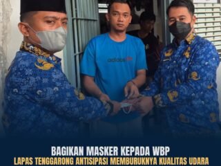 Lapas Tenggarong Bagikan Masker, Antisipasi Dampak Kualitas Udara bagi Warga Binaan