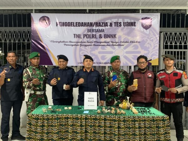 Perkuat Deteksi Dini, Lapas Tenggarong Gelar Razia Gabungan Bersama Aparat Penegak Hukum