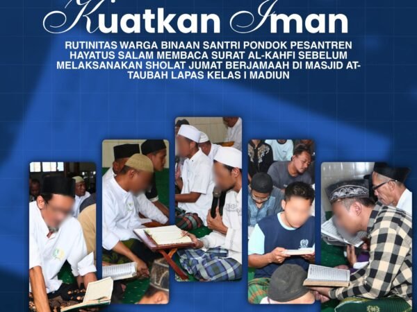 Kuatkan Iman, Warga Binaan Santri Lapas Madiun Rutin Baca Surat Al-Kahfi