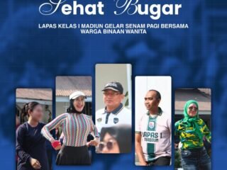 Sehat dan Bugar, Lapas Kelas I Madiun Gelar Senam Pagi Bersama Warga Binaan Wanita