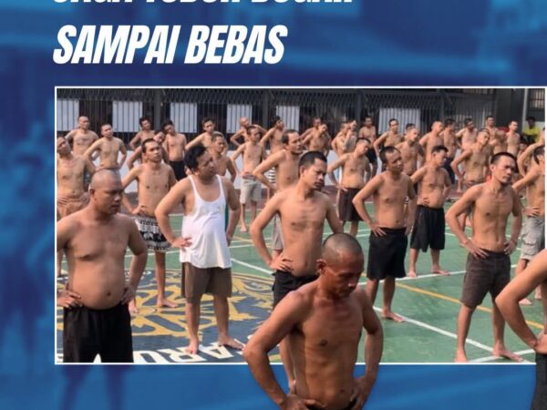 Jaga Tubuh Bugar Sampai Bebas, Warga Binaan Lapas Tenggarong Rutin Berolahraga
